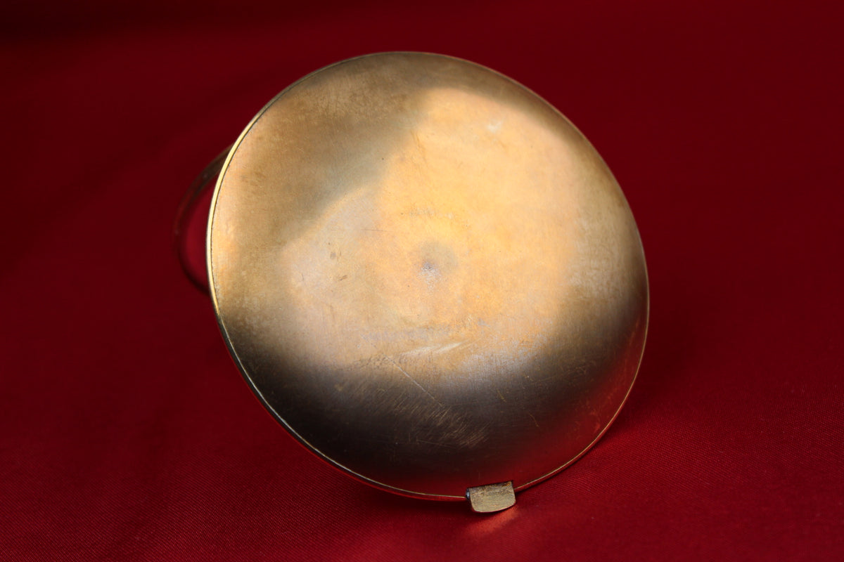 1950s Atomette Bejeweled Owl Gold-Tone Powder Compact with Mirror