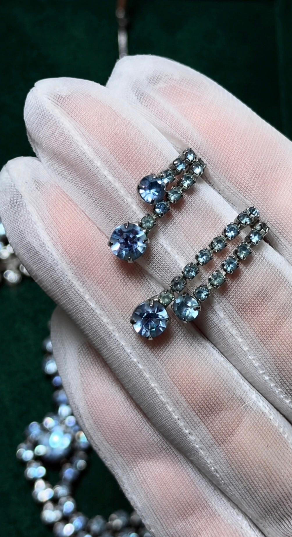 Blue Teardrop Clip-On Radiance Earrings 1950’s