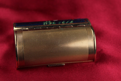 1950s Enameled Swan Lipstick Holder