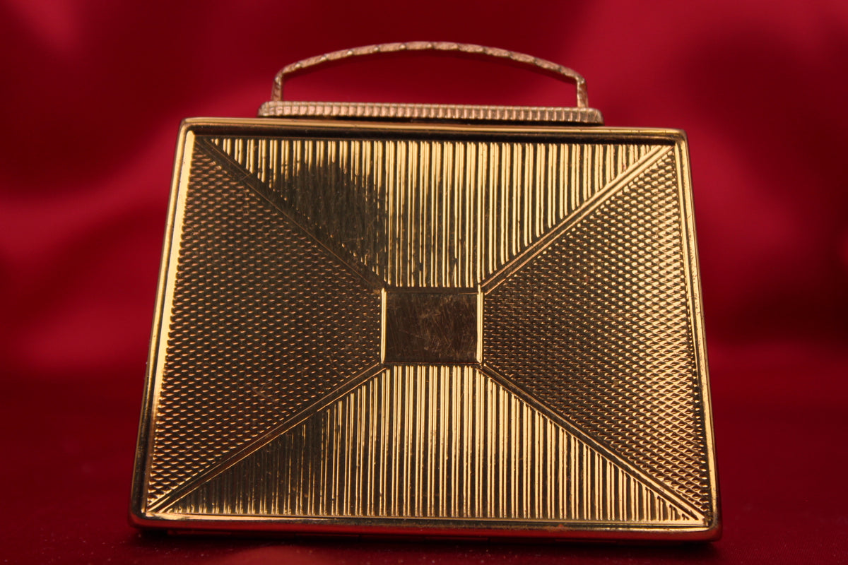 Rare 1950s English Golden Suitcase Powder