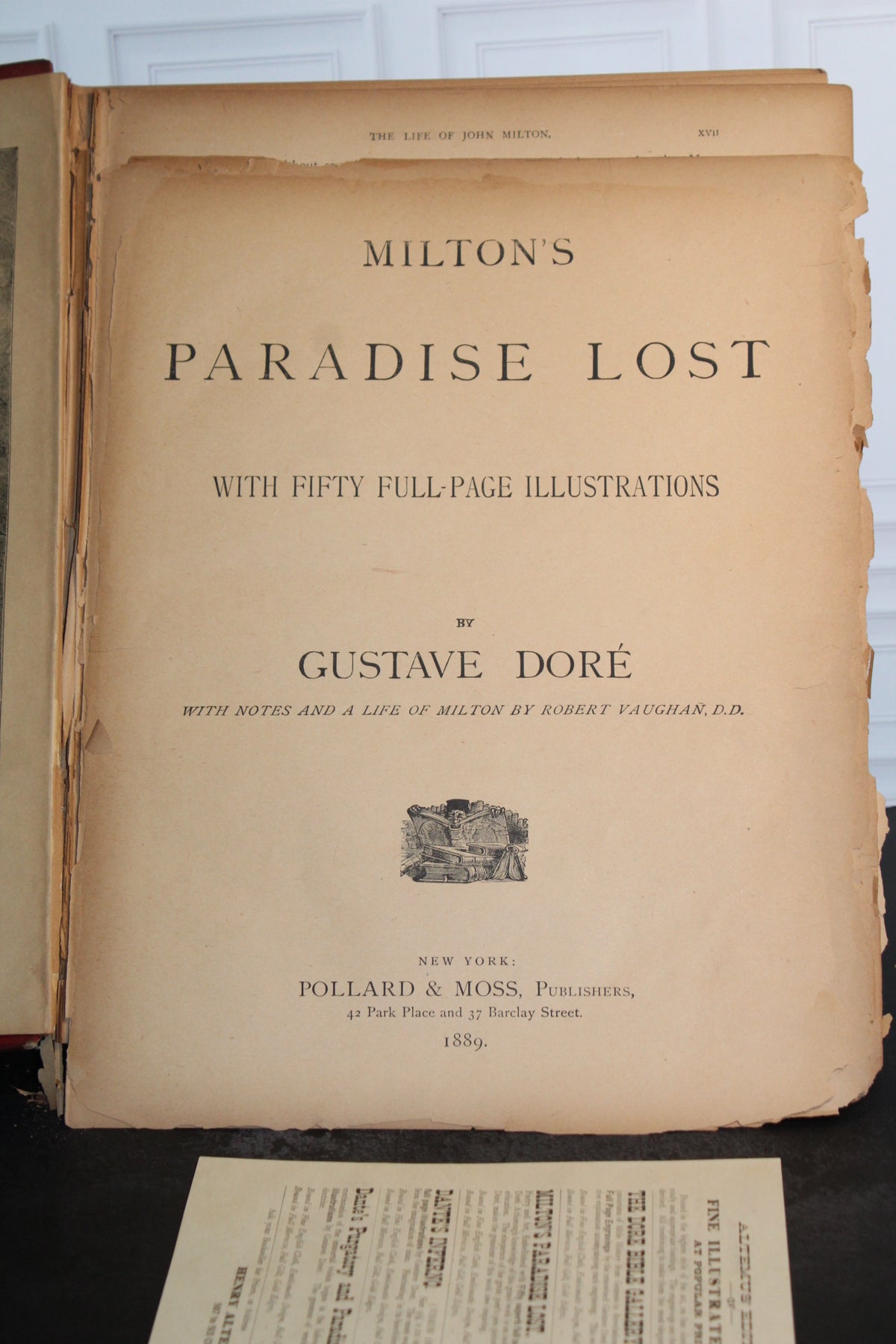 Title page of 1889 Gustave Doré illustrated edition of Milton's Paradise Lost.