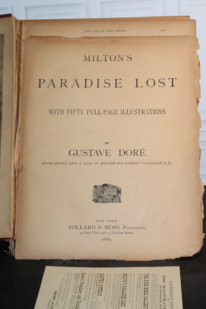 Title page of 1889 Gustave Doré illustrated edition of Milton's Paradise Lost.