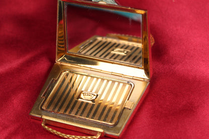 Rare 1950s English Golden Suitcase Powder