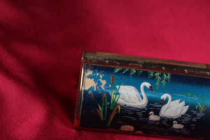 1950s Enameled Swan Lipstick Holder