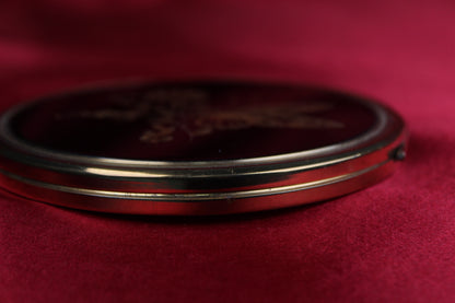 1950s Black Enamel Butterfly Powder Compact