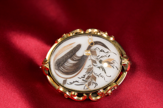 Victorian 10k Gold-Filled Hairwork Mourning / Sentimental Brooch