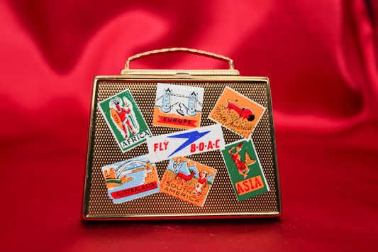 Special 1950s “Bon Voyage” Suitcase Powder Compact