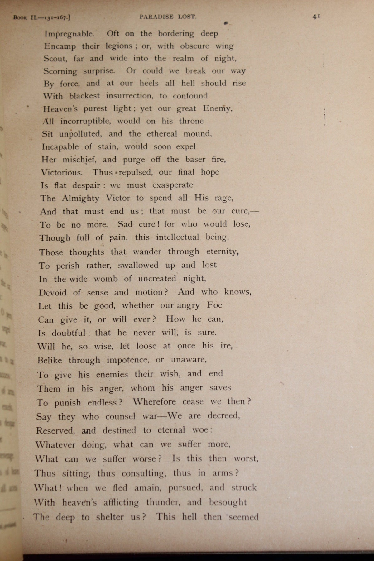 Page from 1889 Gustave Doré illustrated edition of Paradise Lost, featuring text and engravings.