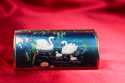 1950s Enameled Swan Lipstick Holder