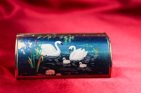 1950s Enameled Swan Lipstick Holder