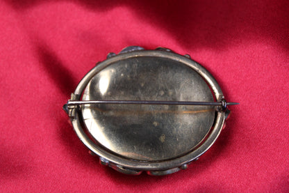 Victorian 10k Gold-Filled Hairwork Mourning / Sentimental Brooch
