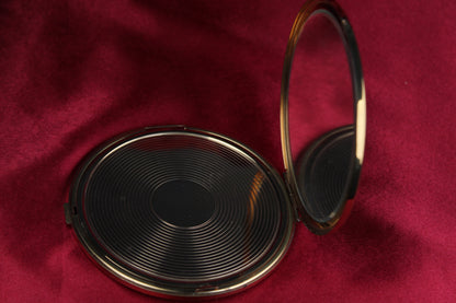 1950s Black Enamel Butterfly Powder Compact