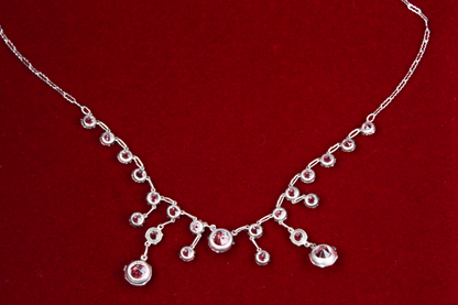 18K Gold Over Sterling Art Deco Paste Diamond Necklace – 1920s Antique