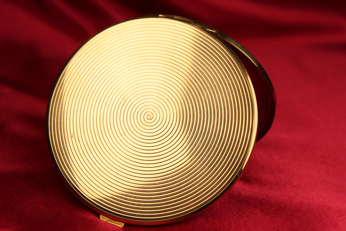 1950s Black Enamel Butterfly Powder Compact