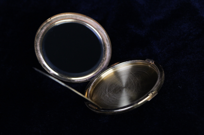 Vintage 1950s Mother-of-Pearl Sailing Ship Powder Compact | Nautical Vanity Collectible