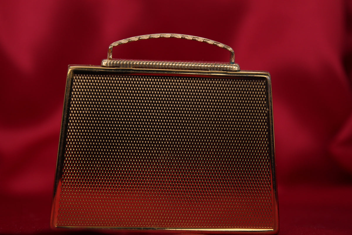 Rare 1950s English Golden Suitcase Powder