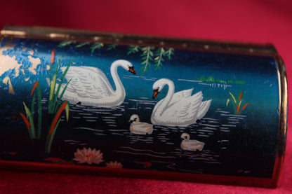 1950s Enameled Swan Lipstick Holder