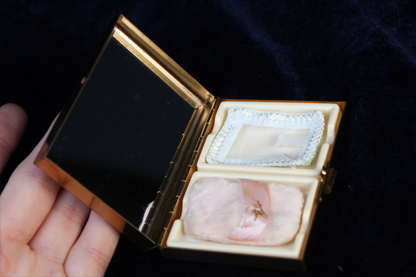 Vintage 1950s Lipstick Novelty Powder Compact with Mirror