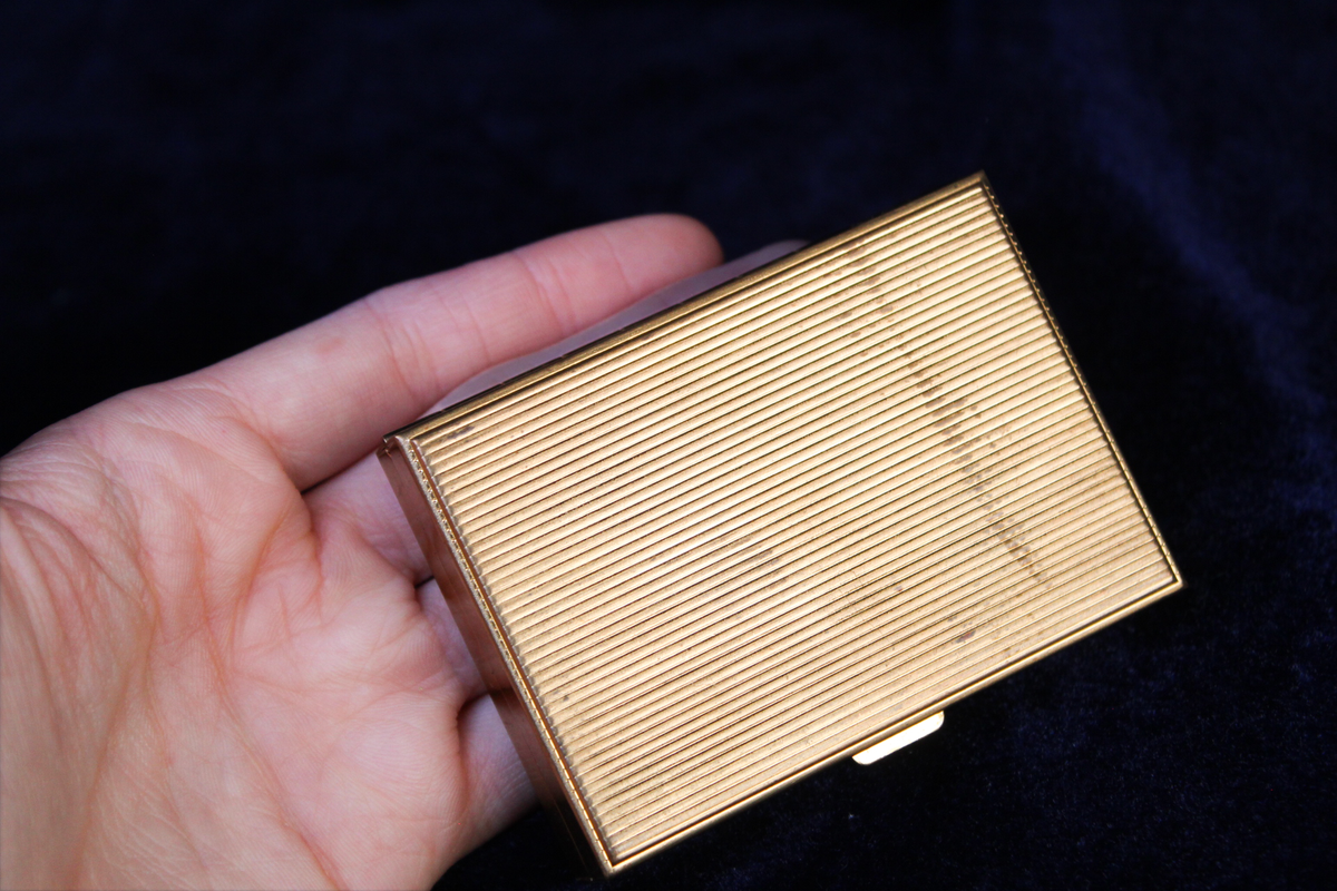 Vintage 1950s Lipstick Novelty Powder Compact with Mirror