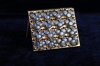 Vintage 1950s 5th Avenue Blue Cabochon Powder Compact